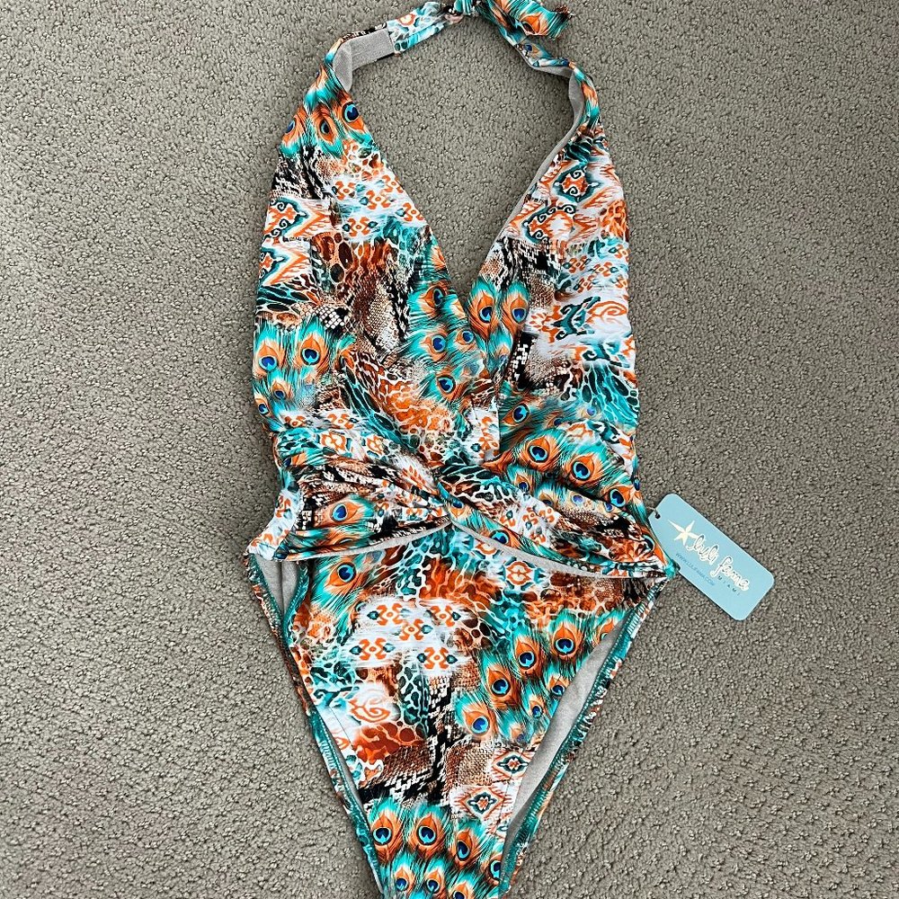 UNTAMED Luli fama - Front Twist Halter One Piece Swimsuit